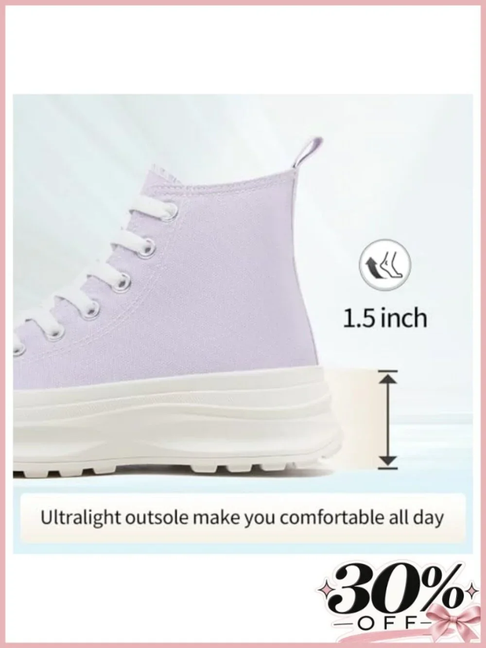 Womens High Top Platform Canvas Sneakers Casual Classic Lace-Up Shoes